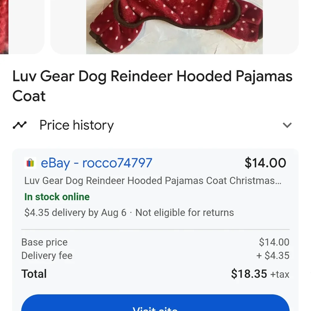 The LuvGear Red Polka Dot Reindeer Fleece Dog Pajamas in size S are cozy